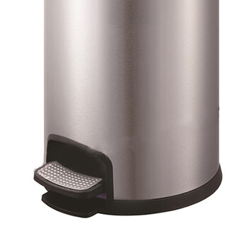 南 SJ12-Y01 南方圆形脚踏桶 砂银钢 防指纹房间桶 商用酒店宾馆客房不锈钢垃圾桶 果皮桶 内桶容量12升