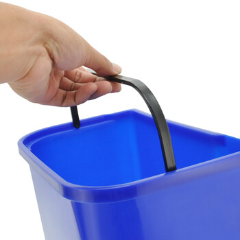 益美得 脚踏分类垃圾桶居家办公双桶小号干湿分离垃圾箱 双桶40L蓝+灰