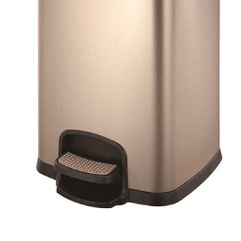 南 SJ20-F03 南方方形脚踏桶 香槟金 无指纹不锈钢垃圾桶 20升容量 果皮桶  商用酒店宾馆客房垃圾桶