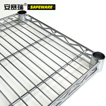 安赛瑞 线网货架 仓储移动置物架 碳钢镀铬展示架 可配轮 121×35.5×150CM×4层 26244