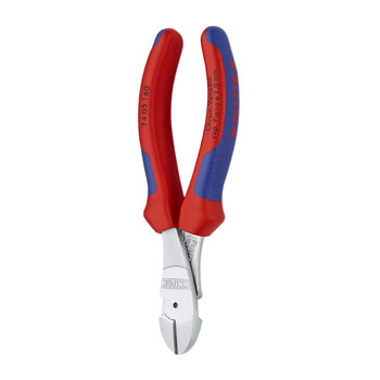 凯尼派克（KNIPEX）74 05 160 省力型斜口钳 镀铬 双色手柄 160mm 切割类工具 钢