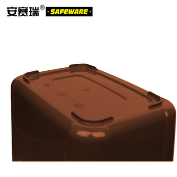 安赛瑞 摇盖垃圾分类垃圾桶 商用干湿分类垃圾箱 环卫户外果皮垃圾桶 40L 咖啡色 24394