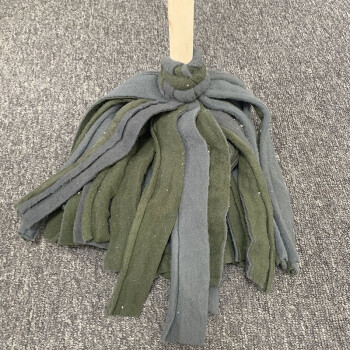 庄太太【绿灰】木杆墩布棉线拧水拖把毛巾布条老式拖布保洁酒店物业