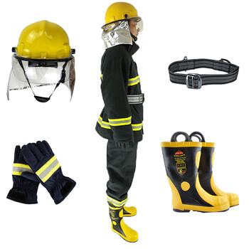 鸣固 消防服 02款单式消防服 消防员训练消防服 5件套 均码