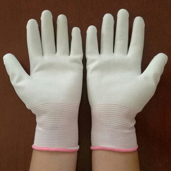 LARD-LSP PU涂掌手套 加厚涂掌作业手套劳保手套 防滑手套 M号 白色