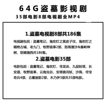 车载电影u盘合集电视剧连续剧盗墓笔记鬼吹灯视频mp4影视大片优盘64gb