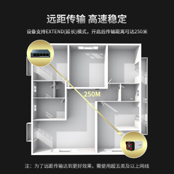 HIKVISION海康威视 POE交换机 5口百兆 监控交换机 金属外壳散热 非网管延长网线传输DS-3E0105SP-E