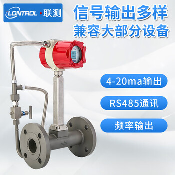 联测 LUGB-SIN高精度工业涡街流量计蒸汽压缩空气氮气流量表 脉冲输出【卡箍安装无显示】 DN50 