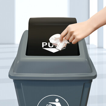 科力邦（Kelibang） 户外垃圾桶 大号商用环卫垃圾桶带盖小区办公分类垃圾箱塑料翻盖垃圾桶60L KB1013 灰色