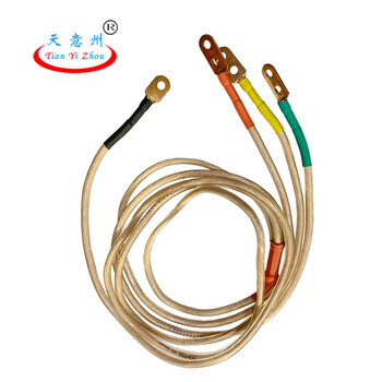 天意州 10KV高压接地线接地棒25平方铜线 配电房接地线夹  10kv  25方3*1+2米线  0.6米棒