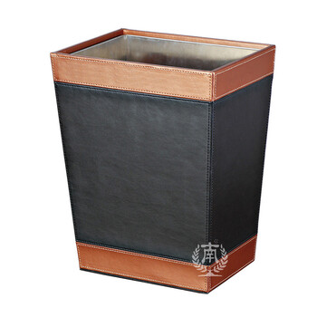 南 GPX-45K 南方套皮房间桶 配铁砂内桶 商用酒店宾馆客房垃圾桶 皮纹房间桶 果皮桶 内桶容量7.2升