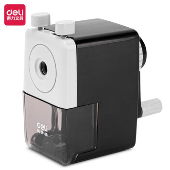 得力（deli） 办公卷笔刀手摇削笔机学生铅笔削笔器转笔刀笔刨转笔刀 0616B黑色