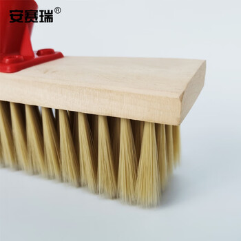 安赛瑞 地板刷软毛洗车刷 木质长柄鬃毛瓷砖地砖楼道甲板清洁洗地刷 刷头27cm 24460