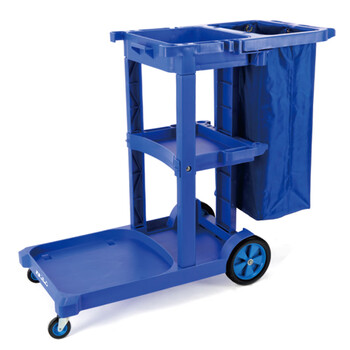 兰诗（LAUTEE）PA1005 保洁工具车（带盖） 蓝色117*46*96cm