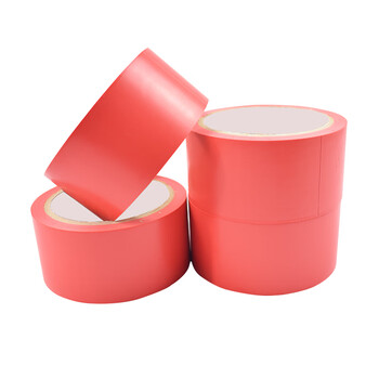 伏兴 FX594 安全警示胶带警戒线胶带地面划线胶带 斑马线胶带地标警示贴标识胶带 红色 48mm*18米 5卷装