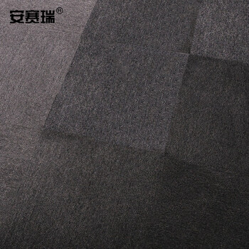 安赛瑞 方块拼接地毯 PVC酒店工程写字楼办公室商用 4片装单片边长50cm 纯黑色 24046