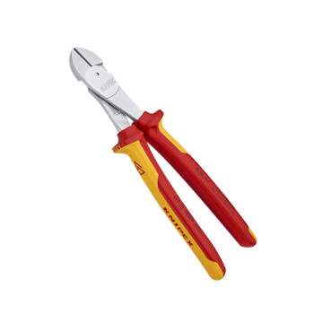 凯尼派克（KNIPEX）74 06 250 省力型绝缘斜口钳 镀铬 绝缘双色手柄 250mm 切割类工具 钢