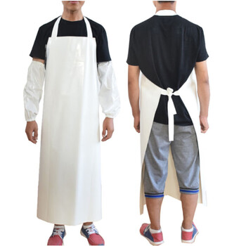 冰禹 劳保围裙 PVC防水围裙 防油耐酸碱围裙 清洁工作 蓝色TPU 可定制 BY-3051