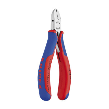 凯尼派克（KNIPEX）77 12 115 电子斜口钳 双色双材料手柄 圆头 带偏刃和线夹 剪切类工具 钢