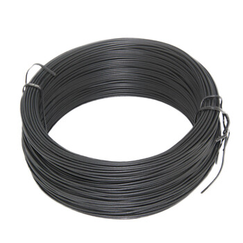 BOWERY扎丝铁丝细软电镀锡铁丝PVC绑扎带电源线固定捆绑扎带绑线带包塑铁丝0.75mm葡萄扎丝黑色圆型 60米