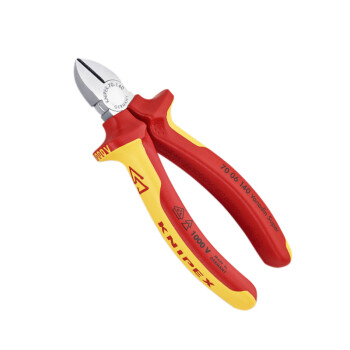 凯尼派克（KNIPEX）70 06 140 通用型绝缘斜口钳 镀铬 绝缘双色手柄 140mm 切割类工具 钢