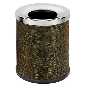 南 GPX-177A 南方圆形斜口房间垃圾桶 桐树皮 厨房不锈钢垃圾桶酒店宾馆客房桶 果皮桶