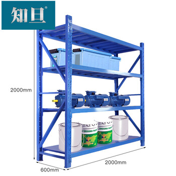 知旦 货架重型蓝色2000*2000*600mm 仓储架置物架大型金属货架五金工具展示架HW-206库房储物架