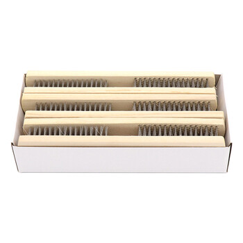 海斯迪克 HK-502 木柄钢丝刷 工业除漆除锈刷金属清洁刷