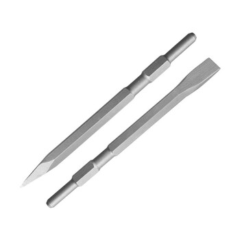 博世（BOSCH）四坑凿子 电镐镐头自磨四坑圆柄五坑六角尖扁凿尖凿扁铲 六角柄(17mm)扁凿280mm（1支装）