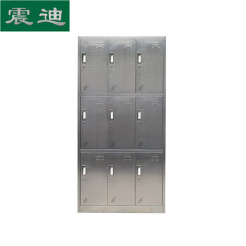 震迪201不锈钢九门食堂存放柜餐厅储物柜可定制KG114五金设备柜