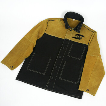 ESAB 0700010387皮质焊工服 （上衣） 黄黑 XXXXL