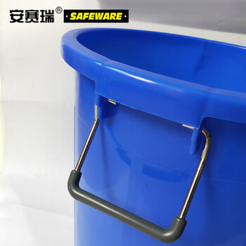 安赛瑞 大号塑料圆桶 大号圆形收纳桶 大容量水桶 食堂光盘环卫物业餐厨垃圾桶 160L 蓝色无盖 24387