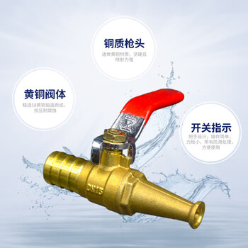 中闽富新 消防检查软卷盘水枪头 自救软管水枪头 铜接头 高压水枪头  DN15 一套价 