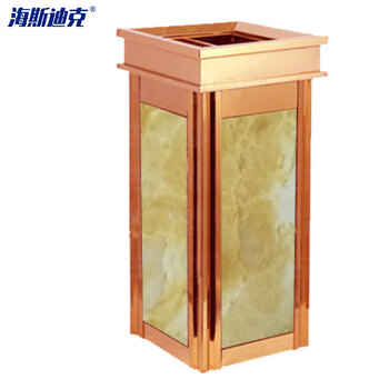 海斯迪克 HKQJ16 酒店大堂垃圾桶 不锈钢仿大理石垃圾桶 宾馆KTV立式烟灰桶 电梯口垃圾桶 微晶板咖啡石款