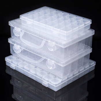 海斯迪克 HKCX-18 透明收纳盒 杂物收纳盒 多功能有盖密封塑料零件盒 7排28格白色
