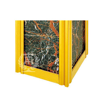 南 GPX-6A1 四菱角座地烟灰桶 南方垃圾桶酒店宾馆果皮桶带烟灰缸垃圾筒 中号镜金 内桶容量11.7升