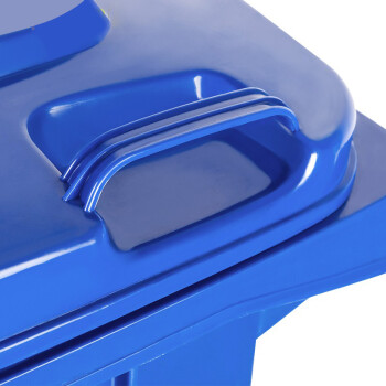 震迪 塑料垃圾桶 120L上海款分类标准(可回收)脚踩蓝色脚踏大号户外厨用环卫可定制 KT510 大容量垃圾箱