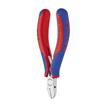 凯尼派克（KNIPEX）77 12 115 电子斜口钳 双色双材料手柄 圆头 带偏刃和线夹 剪切类工具 钢