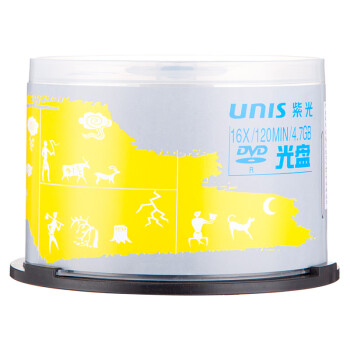 紫光（UNIS）DVD-R光盘/刻录盘 天语系列空白光盘刻录光盘光碟16速4.7G 桶装50片