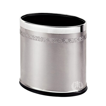 南 GPX-45M 南方椭圆形双层浮雕花房间桶 砂钢心形花 商用酒店宾馆客房垃圾桶 房间桶  内桶容量10.33升