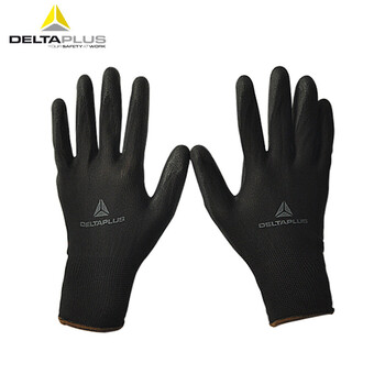 代尔塔（Deltaplus）201707 PU涂层精细操作手套 灵巧性能和良好的手感黑色 9# 12双/包