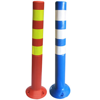 海斯迪克 HKLZ-5 PE警示柱 75cm交通警示柱 道路警示路桩弹力柱反光立柱防撞柱道口柱标隔离墩 红白