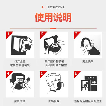 鸿兴邦安 消防面具 防火防烟面罩 自救式过滤呼吸器 火灾逃生呼吸器TZL30