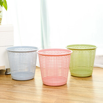 庄太太【颜色随机发货】办公室镂空垃圾桶塑料多功能纸篓