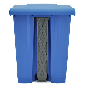 兰诗（LAUTEE）MJ18004 户外脚踏带盖垃圾桶 酒店宾馆商场翻盖果皮箱 87升蓝色