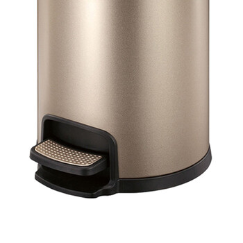 南 SJ8-Y03 南方圆形脚踏桶  香槟金 商用不锈钢垃圾桶 酒店宾馆客房果皮桶 厨房垃圾桶 8升容量 防指纹
