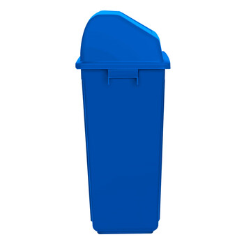 科力邦（Kelibang) 户外垃圾桶 大号60L干湿分类垃圾桶市政环卫商用弹盖翻盖垃圾桶 蓝色 KB1044 可回收