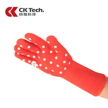 成楷科技（CK-Tech）防烫手套 CKS-FF25-34 工业食品加工 500°耐高温隔热 橘色 1只