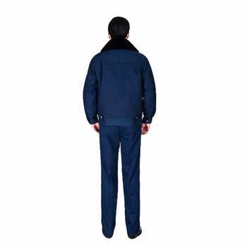 劳保佳 多功能工作服棉衣 保安户外巡逻大衣 加厚保安冬季防寒服套装 蓝灰冬裤 185