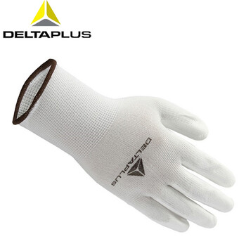 代尔塔（Deltaplus）201704 VE702P PU涂层精细操作手套 白色13针涂掌 定做 10码 12双